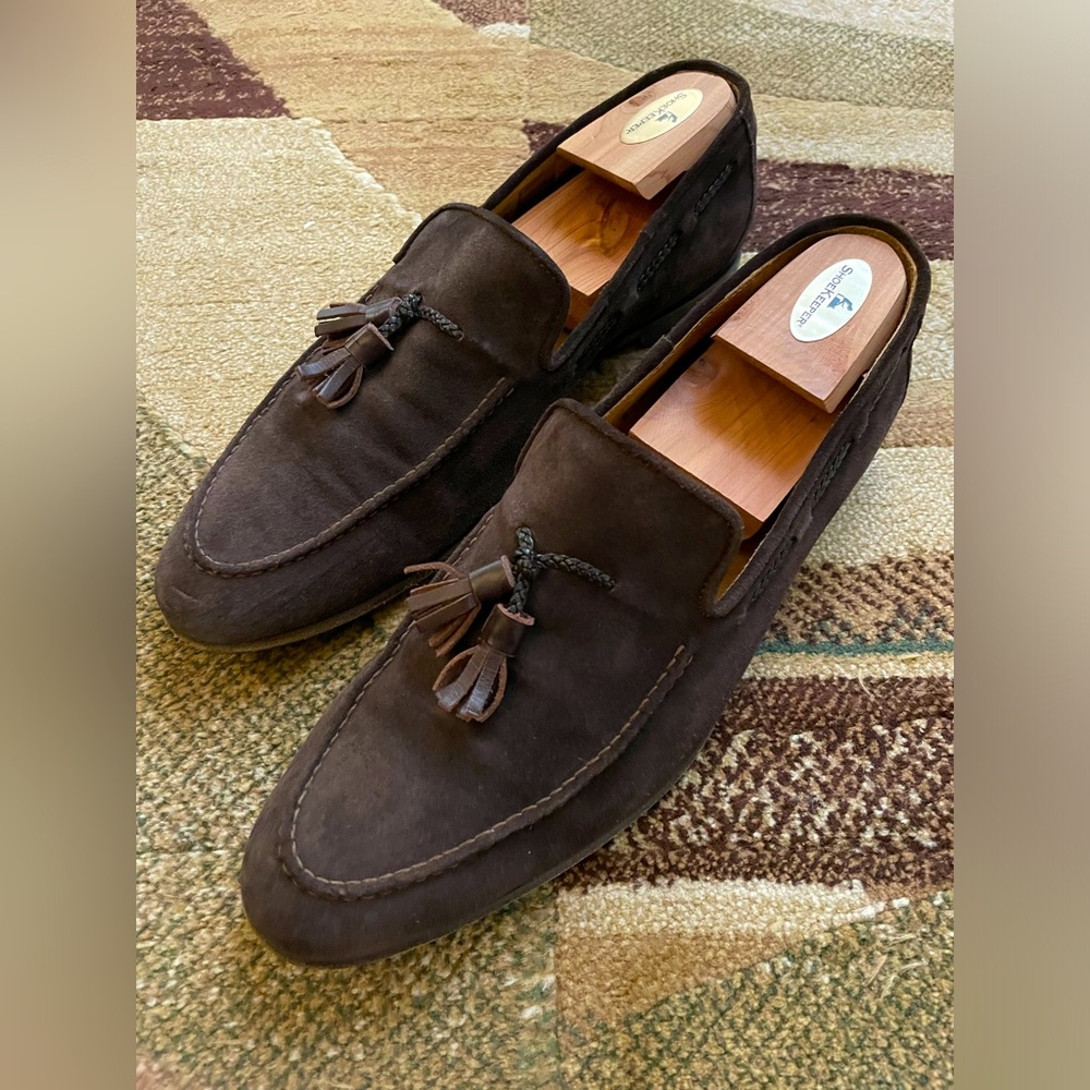 Sutor Mantellassi Men’s Suede Tassel Loafers, Size 9